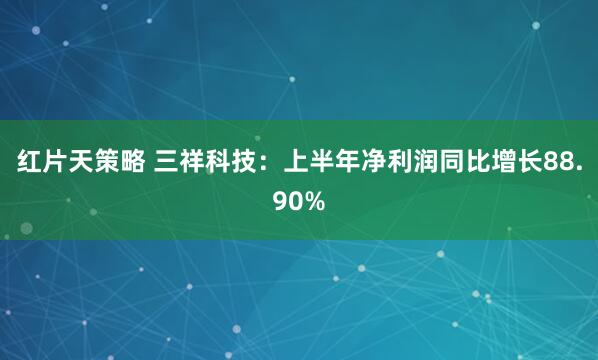红片天策略 三祥科技：上半年净利润同比增长88.90%